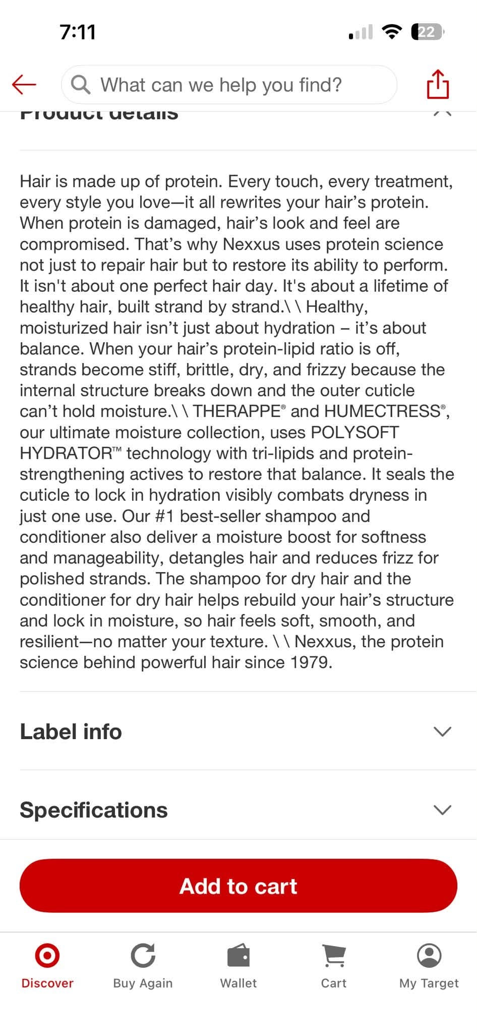 Nexxus Therappe Ultimate Moisturw Shampoo - 3 oz