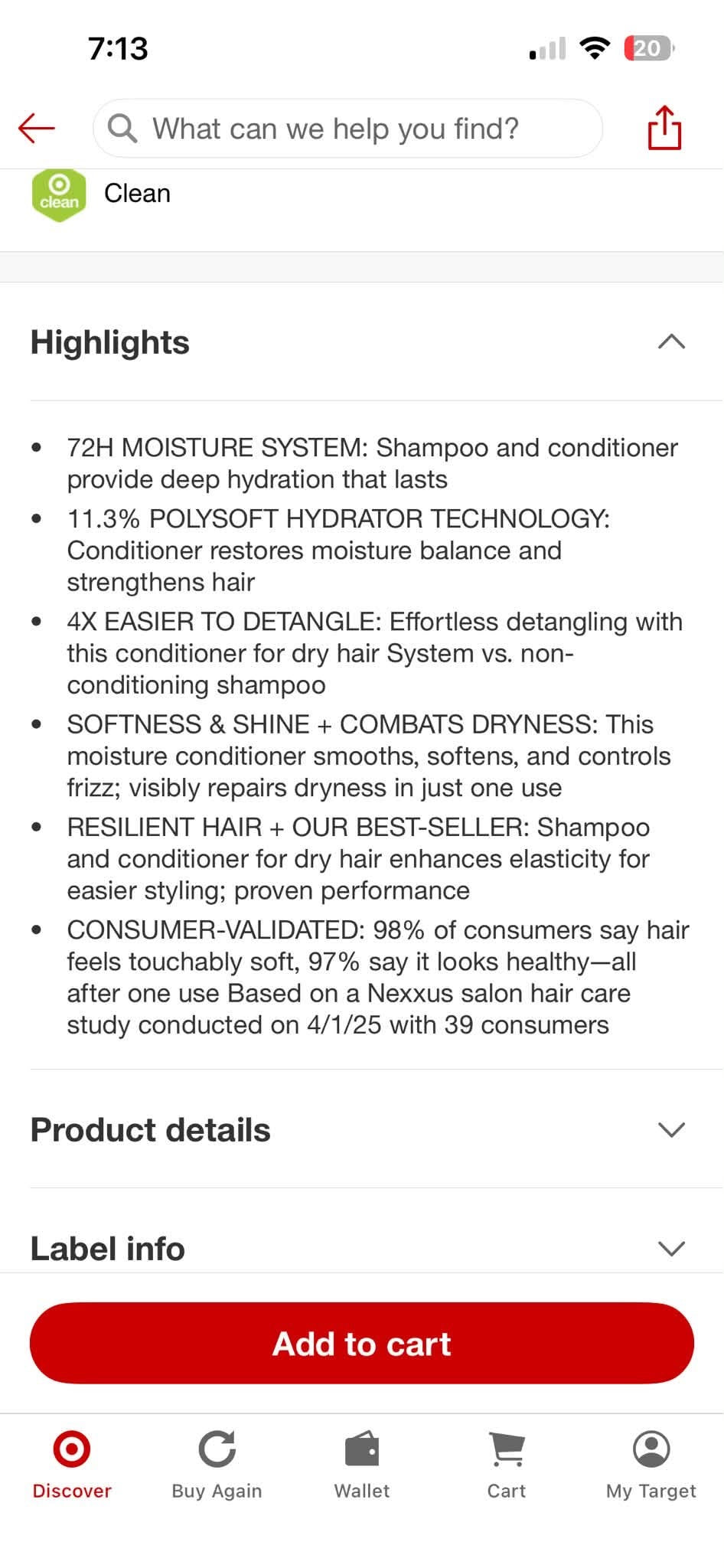 Nexxus Humectress Ultimate Moisture Conditioner - 3 oz
