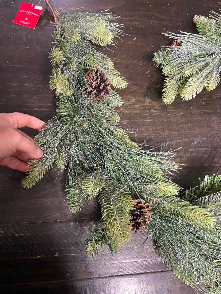 Wondershop 6' Unlit Garland with Pinecones