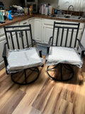 Fairmont 2pk Metal Swivel Rocking Patio Dining Chair Linen