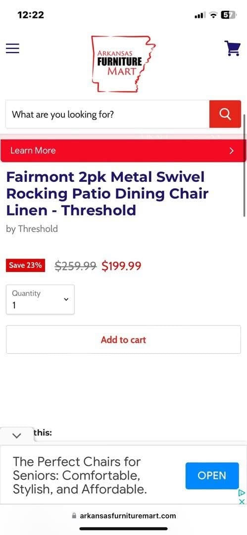 Fairmont 2pk Metal Swivel Rocking Patio Dining Chair Linen